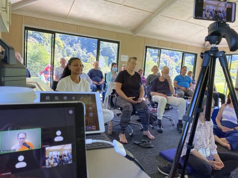 A class shared live over Zoom